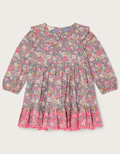 Baby Ditsy Broderie Dress, Grey (GREY), large