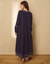 East Carita Hand-Embroidered Maxi Dress, Blue (NAVY), large