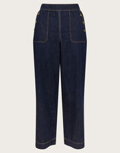 Harper Short Wide Leg Crop Jeans, Blue (INDIGO), large