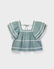 East Duva Floral Top, Blue (BLUE), large