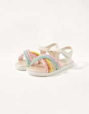 Cross Strap Glitter Rainbow Sandals , Multi (MULTI), large