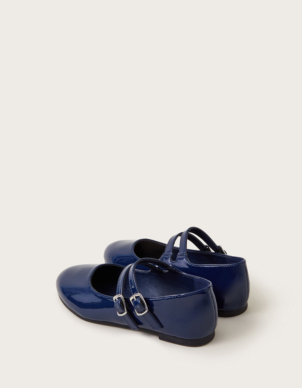 Navy blue patent flat shoes new arrivals