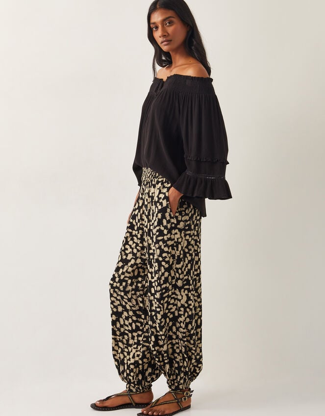 Ania Batik Print Trousers, Black (BLACK), large