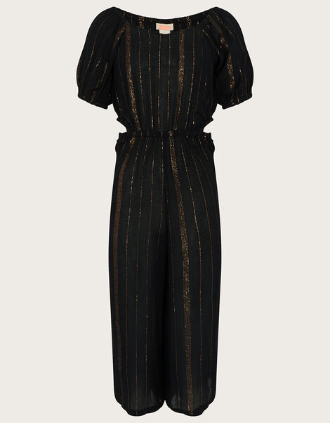 Cut-Out Sparkly Jumpsuit, Black (BLACK), large