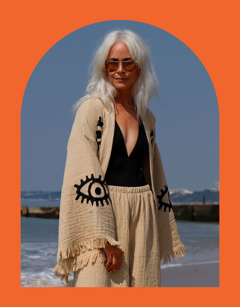 Meraki Beach Eye Kimono Two-Piece, , large