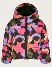 Short Print Puffer Jacket, Multi (MULTI), large