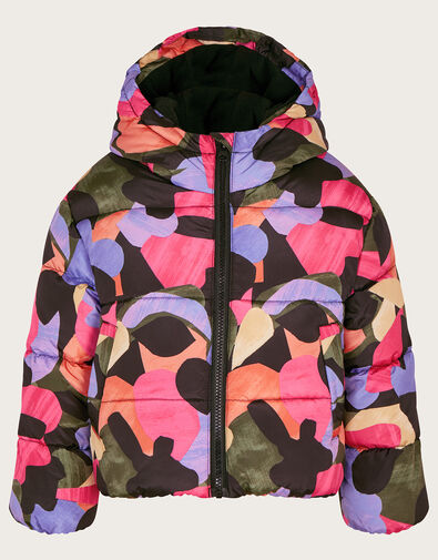Short Print Puffer Jacket, Multi (MULTI), large