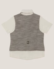 Greyson 3-Piece Houndstooth Waistcoat & Shirt, Blue (NAVY), large