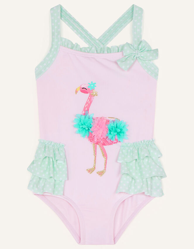 Baby 3D Flamingo Swimsuit, Pink (PINK), large