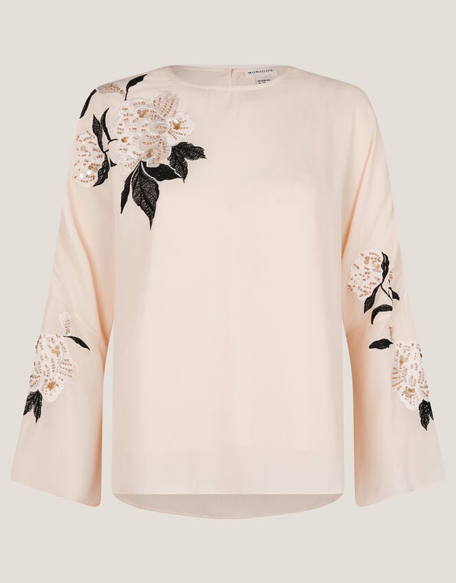 Ariah Floral Embellished Blouse, Cream (CREAM), large