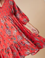 Floral Print Mini Dress in LENZING™ ECOVERO™, Red (RED), large