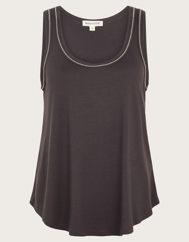 Jess Jersey Cami Top, Gray (CHARCOAL), large