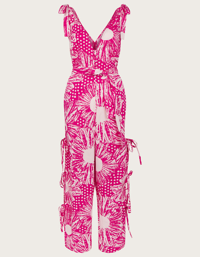 Nava Mixed Print Tie Leg Jumpsuit Pink Jumpsuits Monsoon Global.