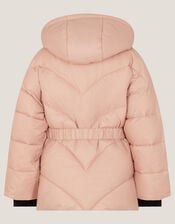 Belted Puffer Coat, Pink (PINK), large
