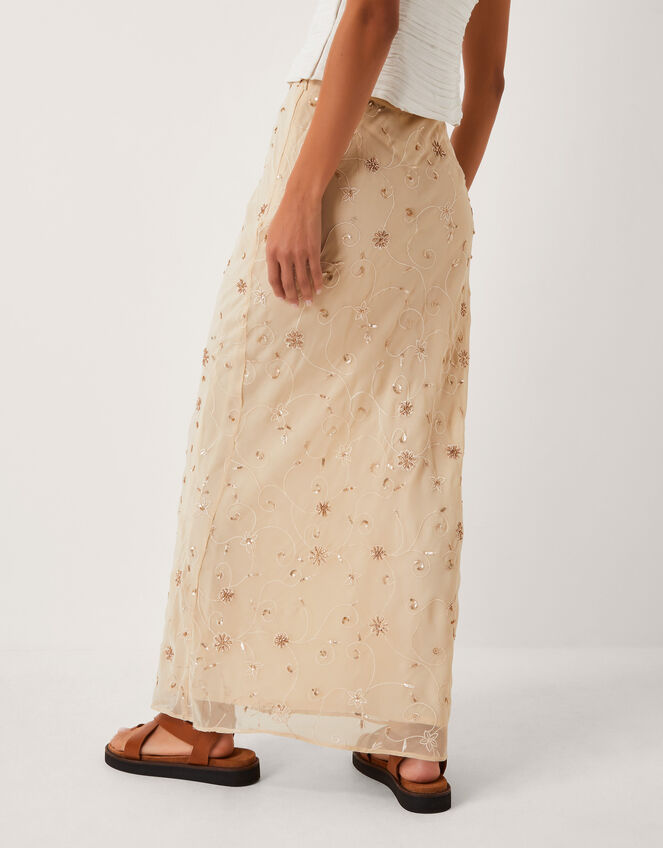 The India Edit Celestine Embellished Maxi Skirt, Yellow (YELLOW), large