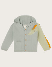 Newborn Crocodile Hooded Cardigan, Green (GREEN), large