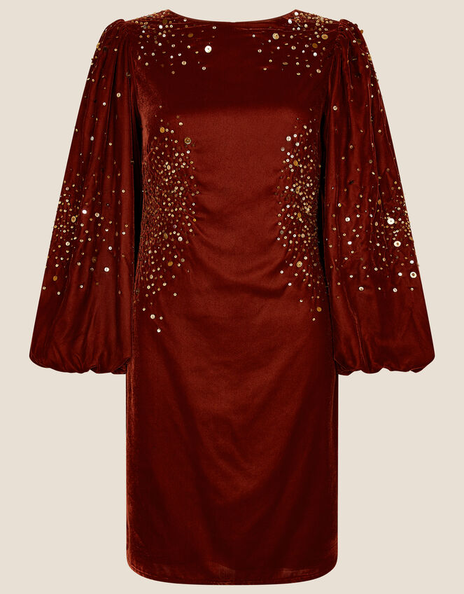 Alice Sequin Tunic Embellished Dress, Brown (CHOCOLATE), large