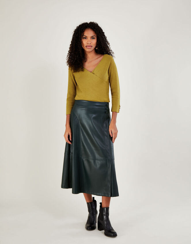 Smart Wrap Jumper with LENZING™ ECOVERO™ , Green (CHARTREUSE), large