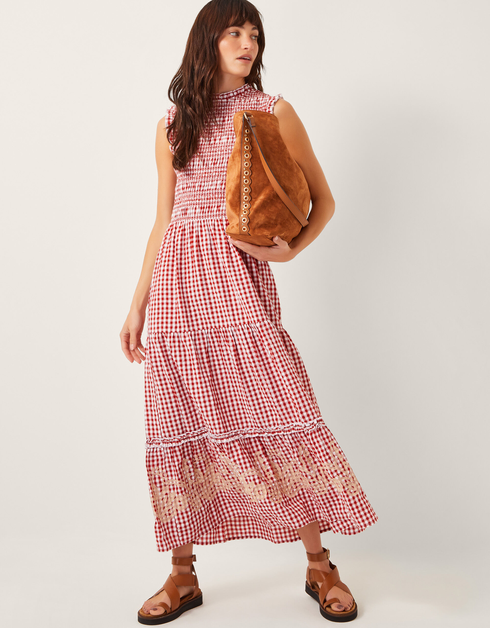 monsoon red and white dress