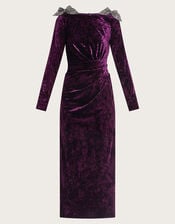 Lilia Velvet Maxi Dress, Red (BERRY), large