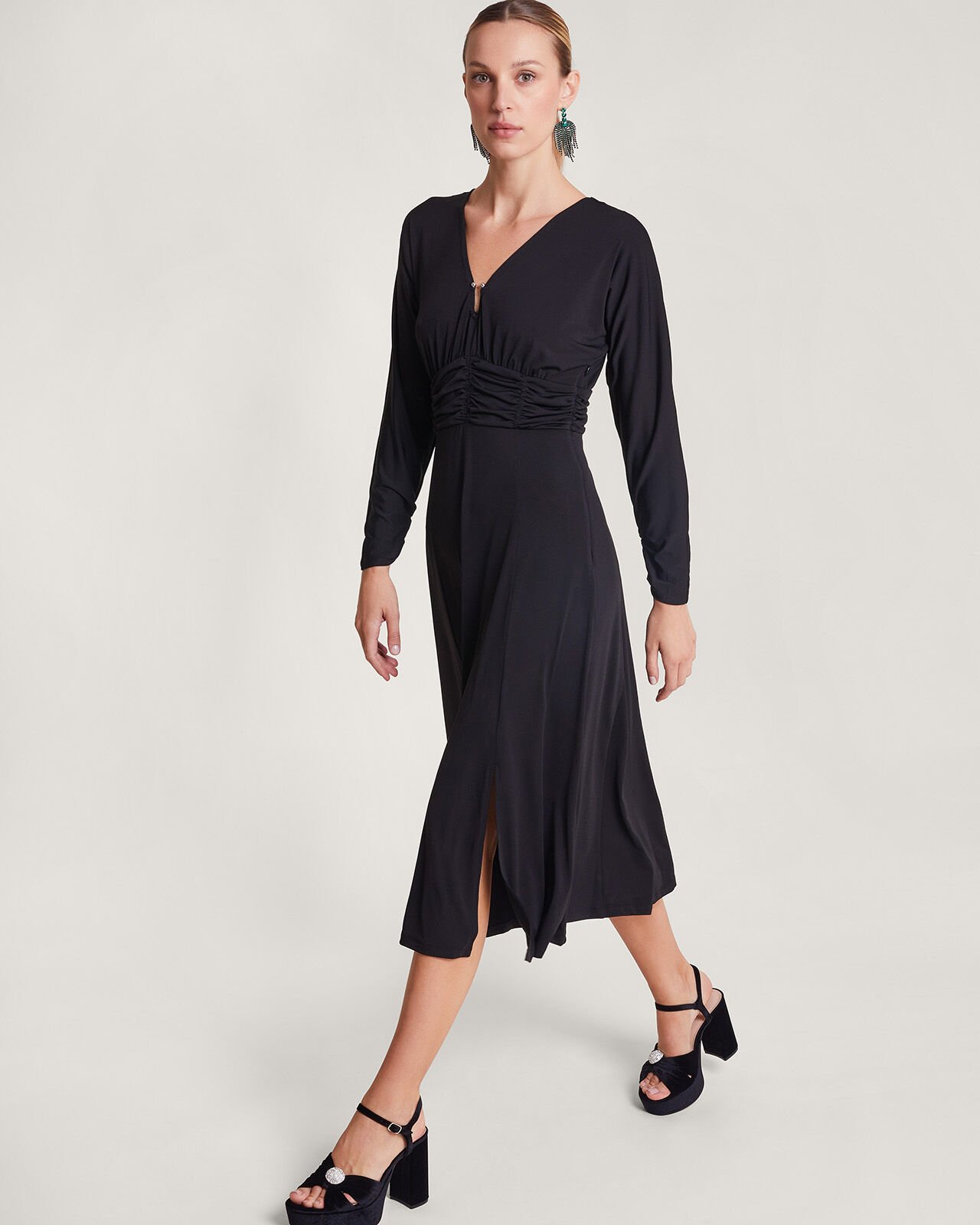 Monsoon black dress discount