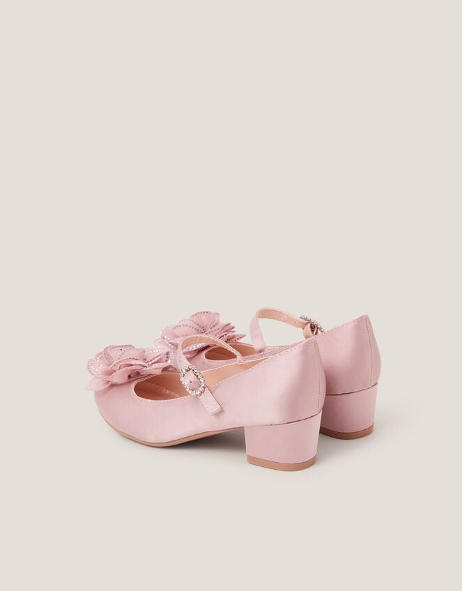 Corsage Flower Diamante Heels, Pink (PINK), large