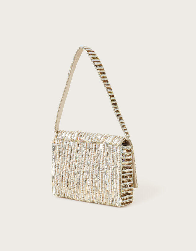 Crystal Embellished Shoulder Bag, , large