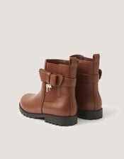 Bow Patent Chelsea Boot School Shoes, Tan (TAN), large
