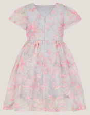 Haisley Appliqué Flower Tulle Dress, Multi (MULTI), large