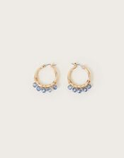 Gem Bead Hoop Earrings, , large