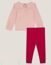 Baby Bear Collared Top & Leggings Set, Pink (PINK), large