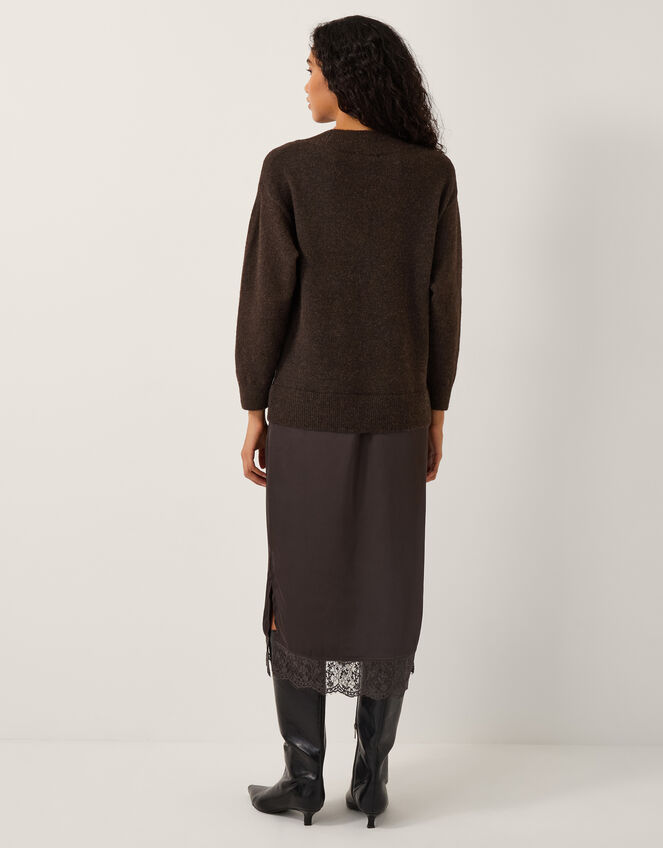 Fay Jumper Slip Dress, Brown (CHOCOLATE), large