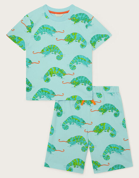 Chameleon Print Short Pyjama Set, Blue (BLUE), large
