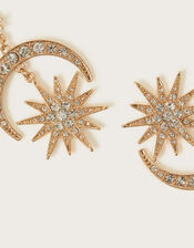 Moon and Sun Large Drop Earrings, , large