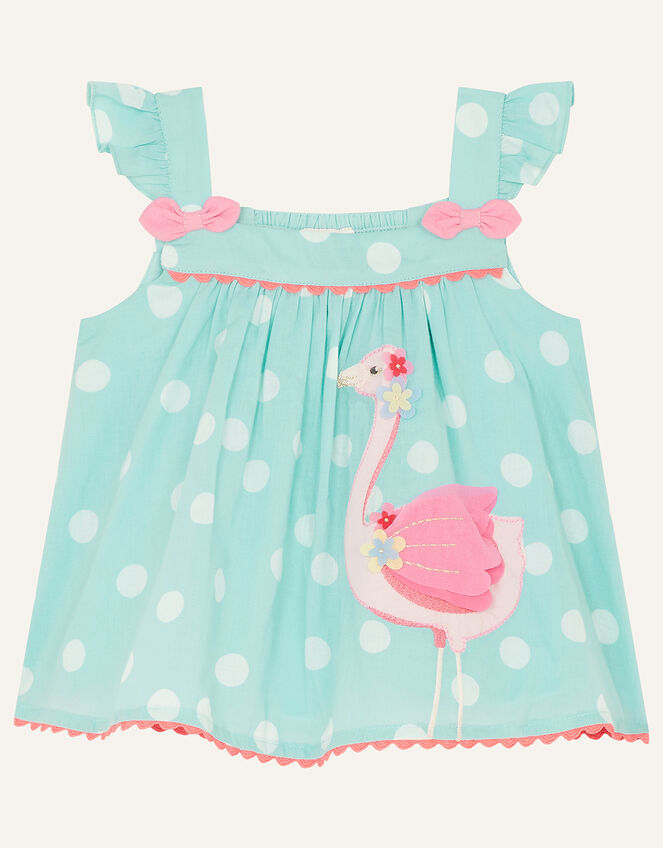 Baby Flamingo Top and Shorts Set, Green (MINT), large