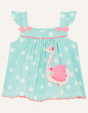 Baby Flamingo Top and Shorts Set, Green (MINT), large