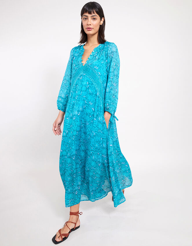 East Bohemian Print Dress, Teal (TEAL), large