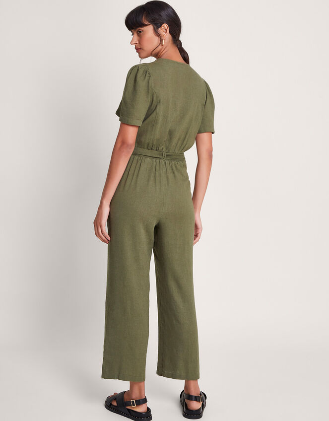 Azalea Tie Jumpsuit, Green (KHAKI), large
