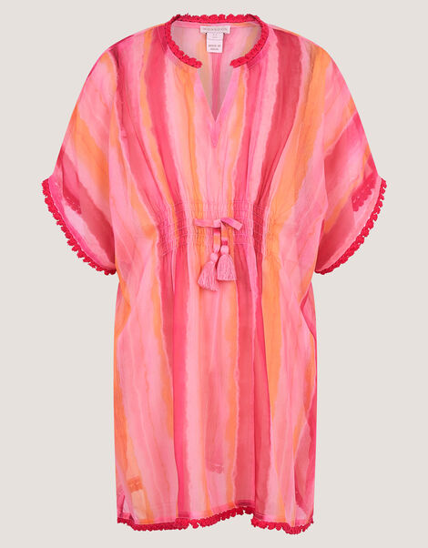 Stripe Tie-Dye Kaftan, Pink (PINK), large