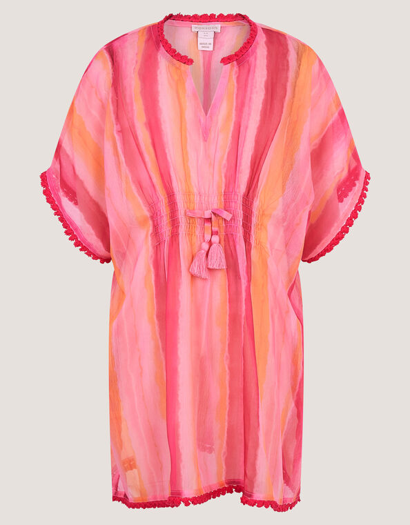 Stripe Tie-Dye Kaftan, Pink (PINK), large