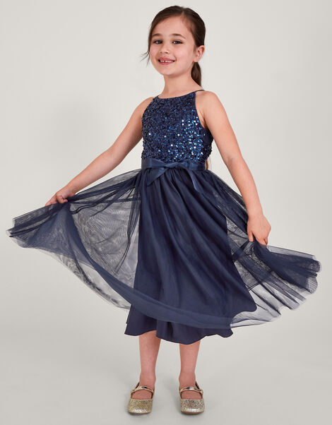 Truth Sequin Occasion Dress , Blue (NAVY), large