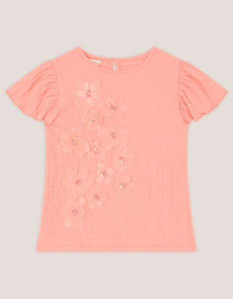 Embellished Floral Appliqu&eacute; Top, Pink (PINK), large