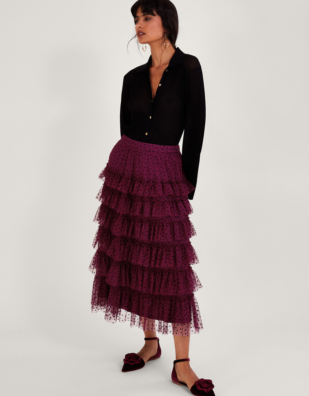 Monsoon red 2025 maxi skirt
