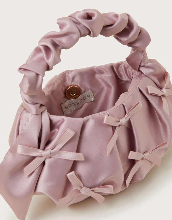 Mini Bow Satin Handbag, , large