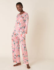 Floral Print Pyjama Set, Pink (PINK), large