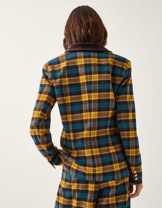 Monsoon x Sarah Corbett-Winder Tartan Blazer, Yellow (YELLOW), large