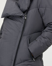 Dhalia Long Duvet Coat, Grey (CHARCOAL), large