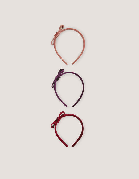 3-Pack Bow Velvet Headbands, , large