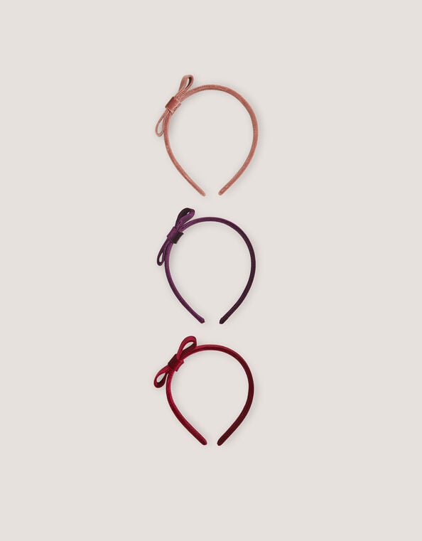 3-Pack Bow Velvet Headbands, , large
