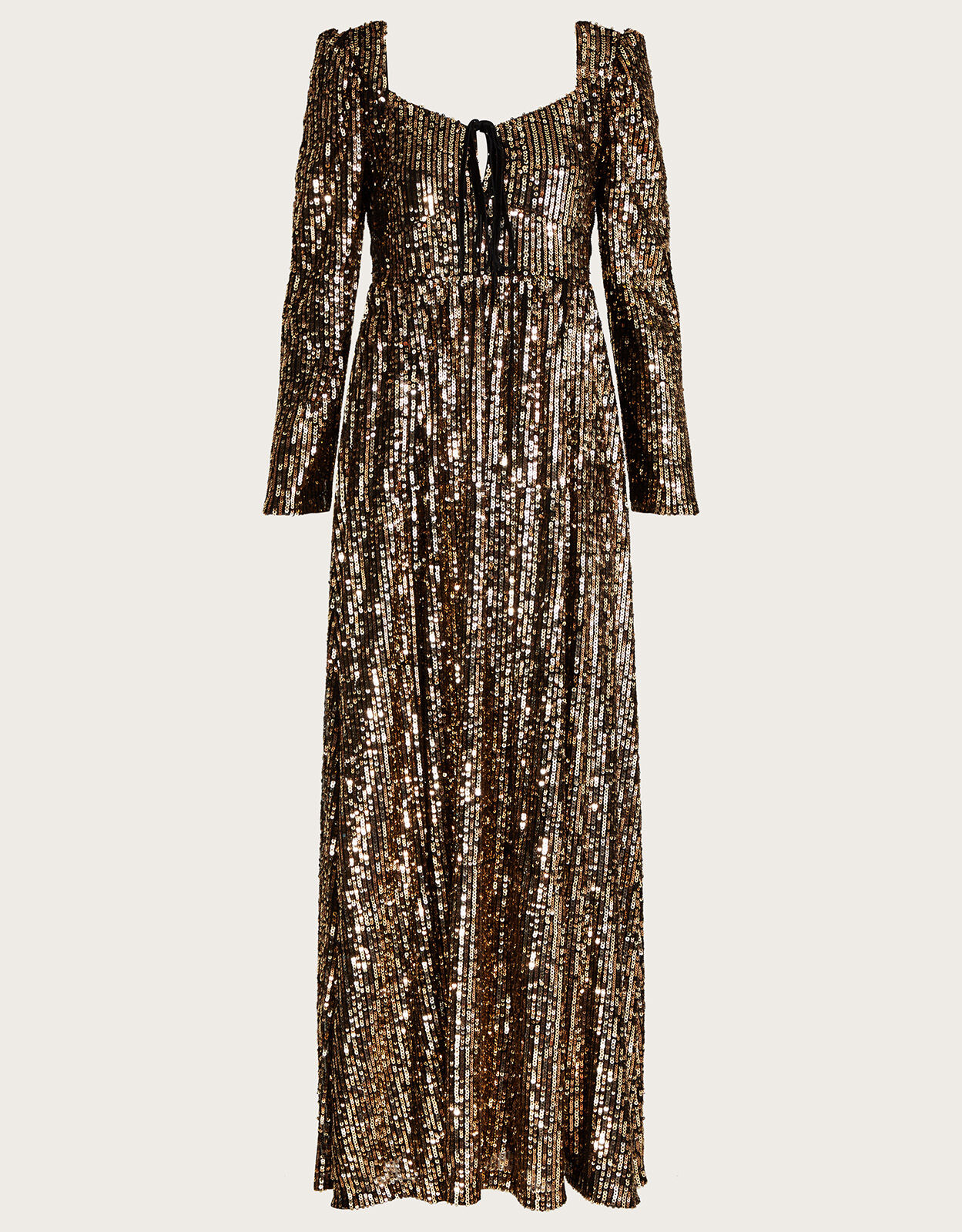 Georgina Sequin Maxi Dress with Recycled Polyester Gold Evening